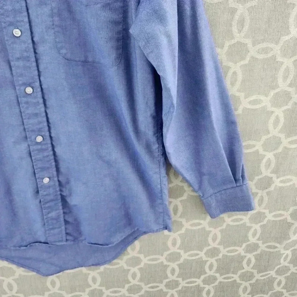 Lands' End Blue Button Down Dress Shirt Men's 14.5 - Picture 4 of 8